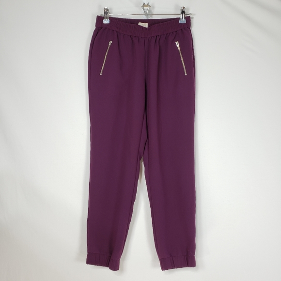 J Crew factory Sydney Pull on Jogger pants in plum - Picture 2 of 7